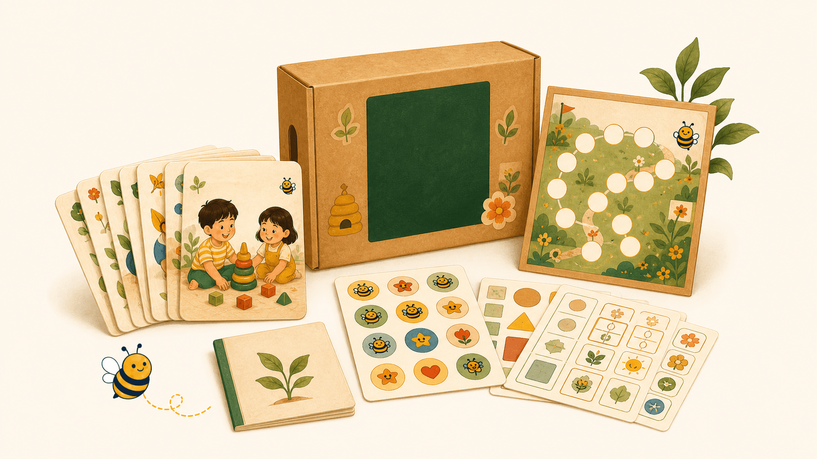 Nurobee physical starter kit box and activity materials